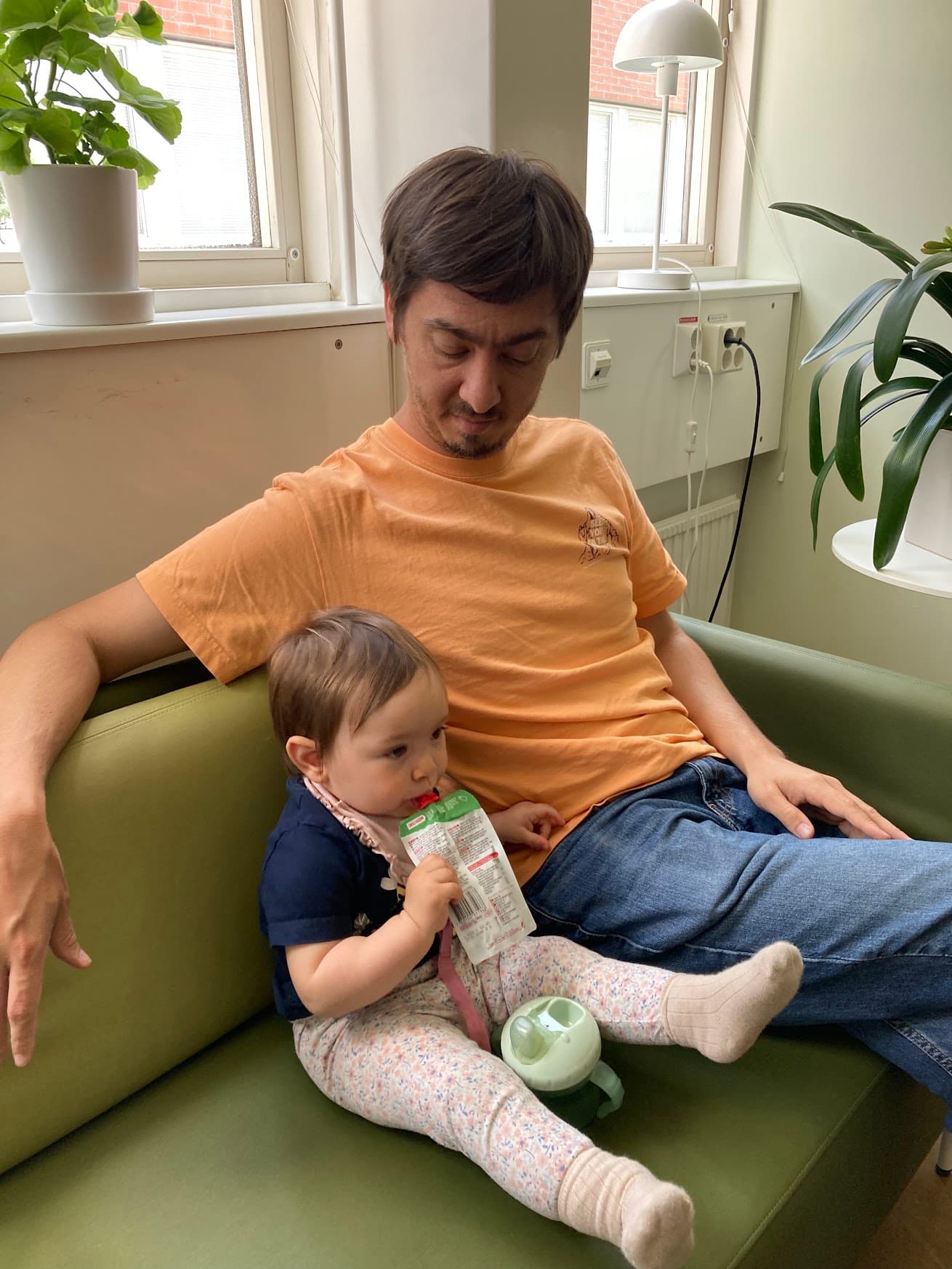 Me and Lucia sitting on a couch